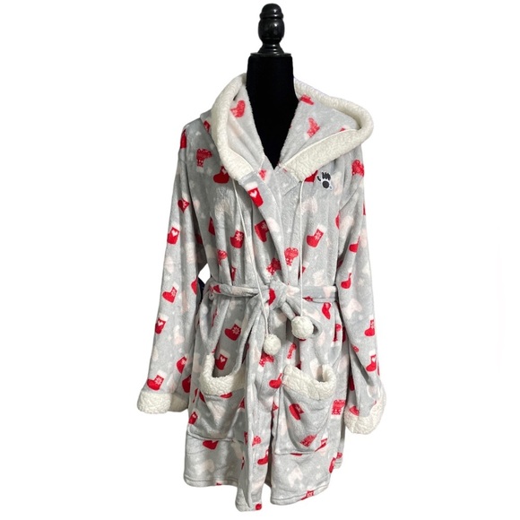NWT Bearpaw Christmas Stocking Print Robe Plus Size 2X - Picture 3 of 8